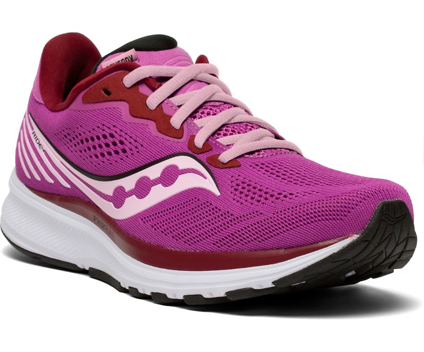 Women's Saucony Ride 14 Running Shoes Purple | Singapore 195DFMN